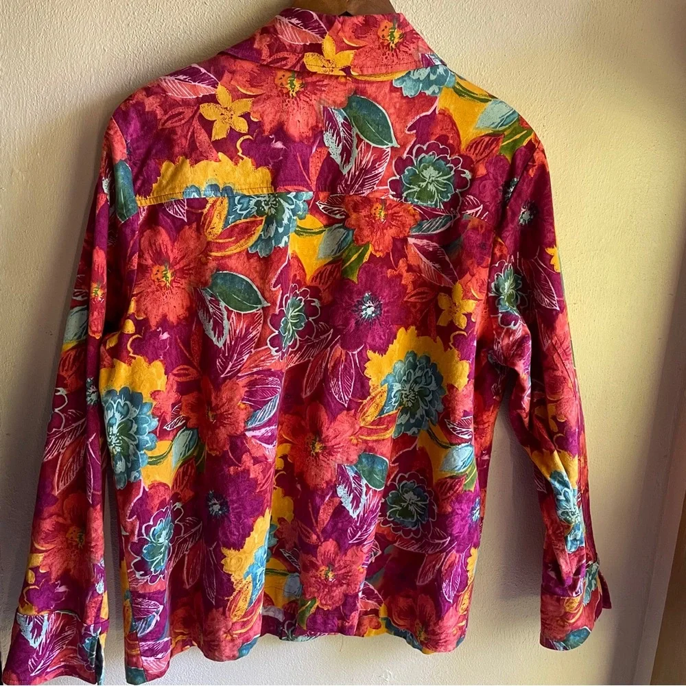 Coldwater Creek Tropical Floral Print Heavyweight Canvas Jacket. Size 1X - Picture 9 of 13